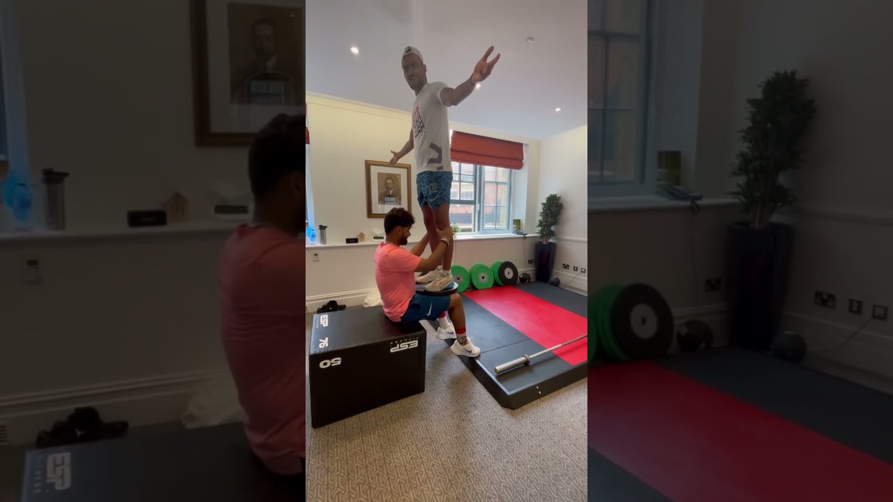 Rishabh Pant funny exercise with Axar Patel