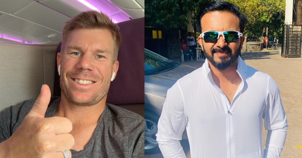 Photo Courtesy: Instagram/David Warner and Kedar Mahadev Jadhav