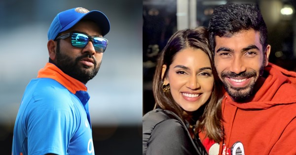 Rohit-Sharma-And-Sanjana-Ganesan-And-Jasprit-Bumrah