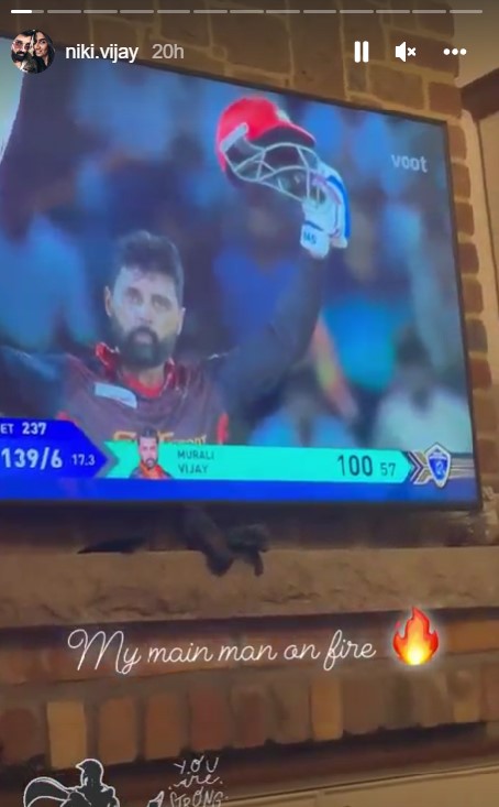 Murali Vijay's Wife Insta story