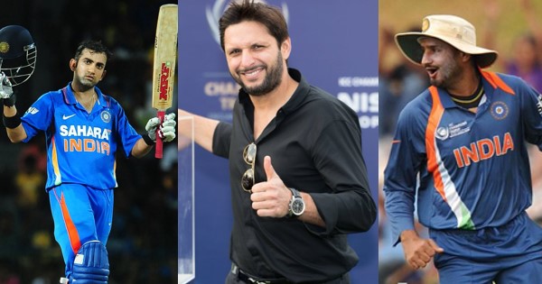 Gautam Gambhir & Shahid Afridi & Harbhajan Singh