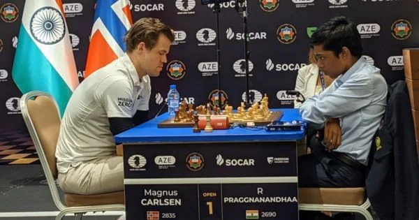 Magnus Carlsen vs R Praggnanandhaa