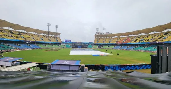 Greenfield International Stadium, Thiruvananthapuram in the rain