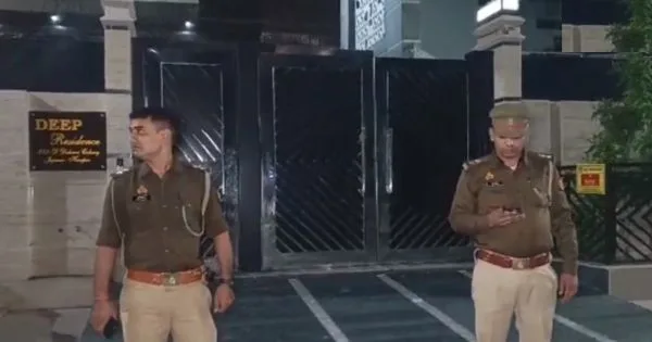 Police security outside Kuldeep Yadav's house