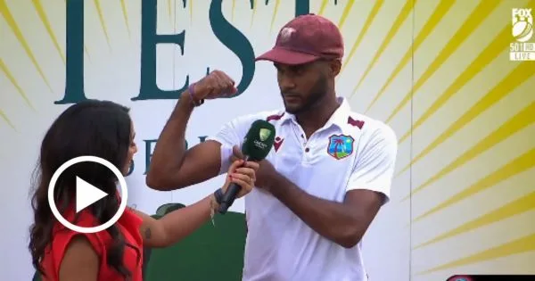 Kraigg Brathwaite shows biceps