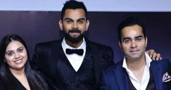 Virat Kohli with sister Bhavna and brother Vikas