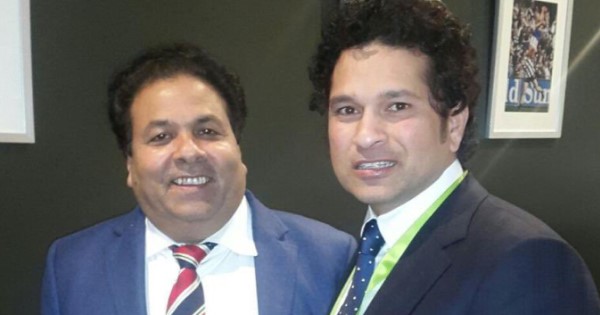 rajiv shukla with sachin tendulkar